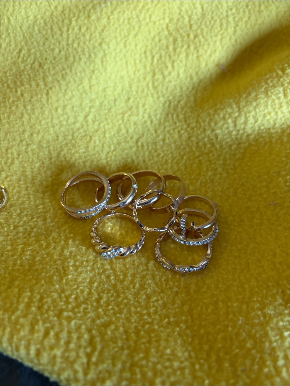Amazon Gold-Tone Crystal Stacking Ring Set